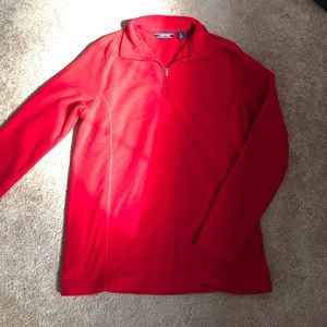 Red Fleece Land’s End Women’s Quarter Zip Pullover